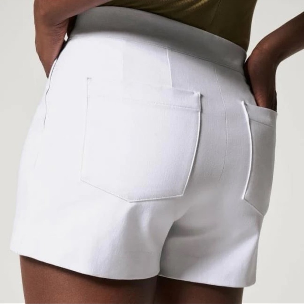 SPANX On The Go Polished 6” White Stretch High Rise Shorts Size Small NWT - Picture 9 of 16